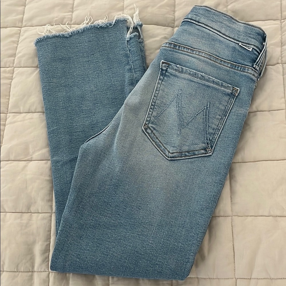 MOTHER Light Blue Cropped Jeans
